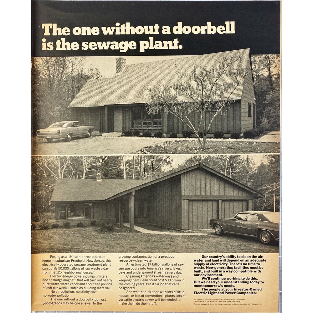 Electric Light & Power Companies; Will help clean the air-water-land. Ad 1970's